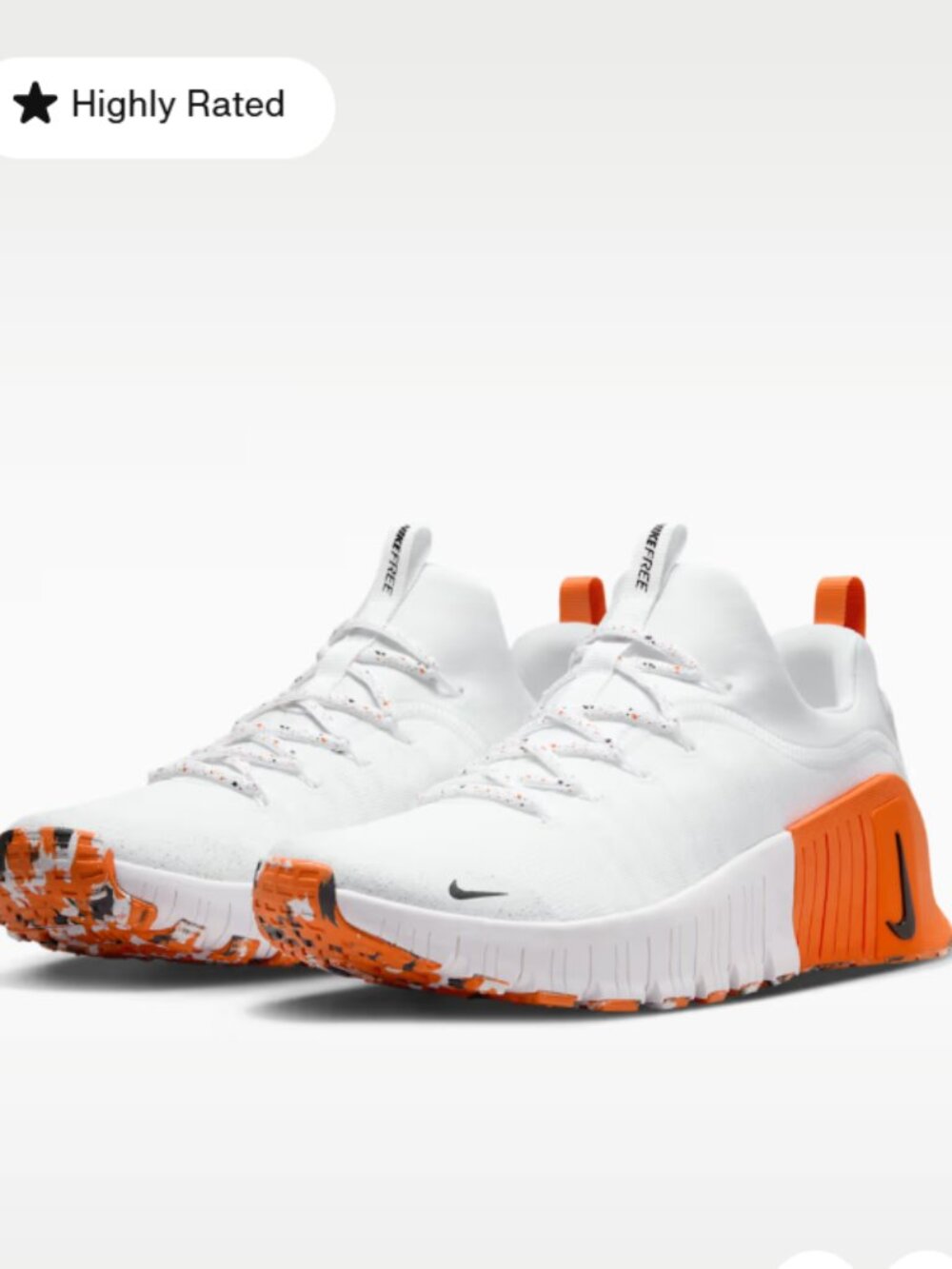 Nike Free Metcon 6 - White/Safety Orange/Black - SIZE 11.5